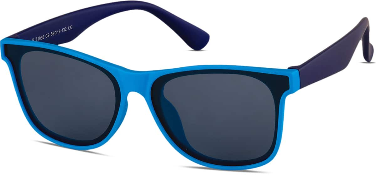 Angle view of Kids' Square Sunglasses T01601612 in Blue