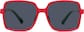 Front view of Kids' Square Sunglasses T01611812 in Red thumbnail