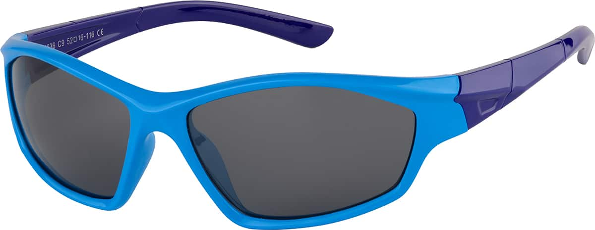 Angle view of Kids' Rectangle Sunglasses T01641612 in Blue