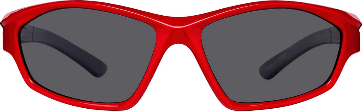 Front view of Kids' Rectangle Sunglasses T01641812 in Red