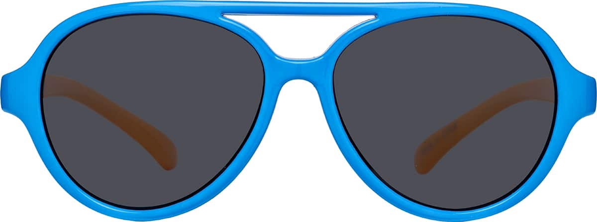 Front view of Kids' Aviator Sunglasses T01651612 in Blue