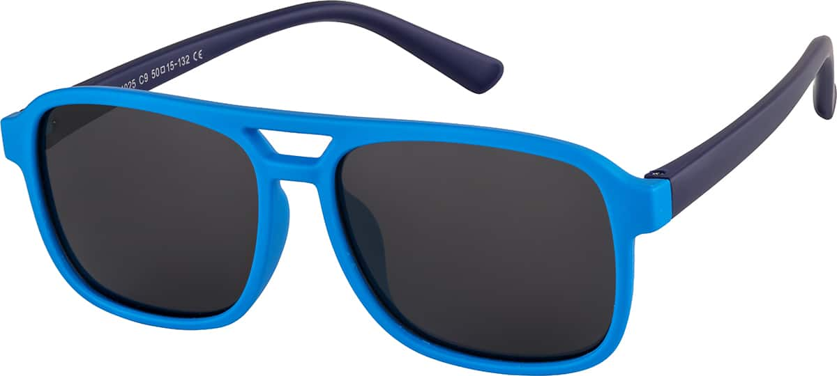 Angle view of Kids' Aviator Sunglasses T01661612 in Blue