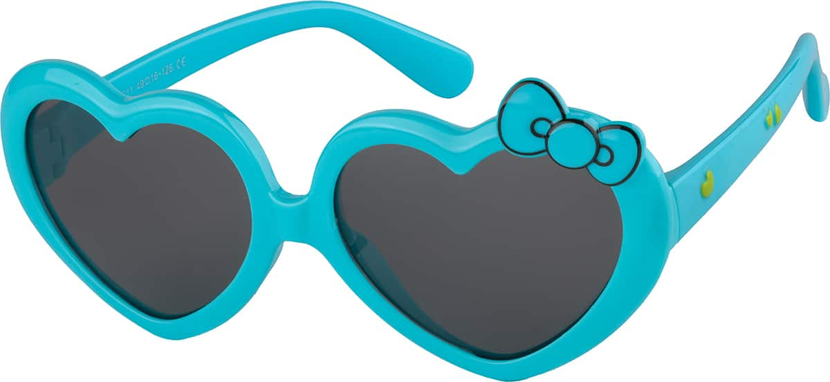 Angle view of Kids' Heart Sunglasses T01681612 in Blue