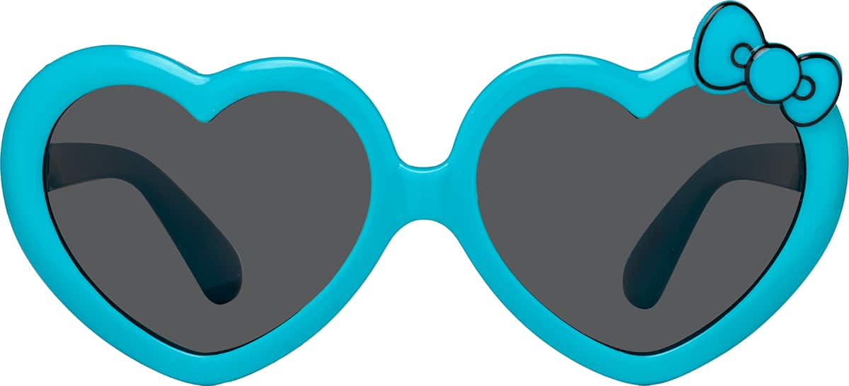 Front view of Kids' Heart Sunglasses T01681612 in Blue