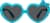 Front view of Kids' Heart Sunglasses T01681612 in Blue thumbnail