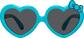 Front view of Kids' Heart Sunglasses T01681612 in Blue thumbnail