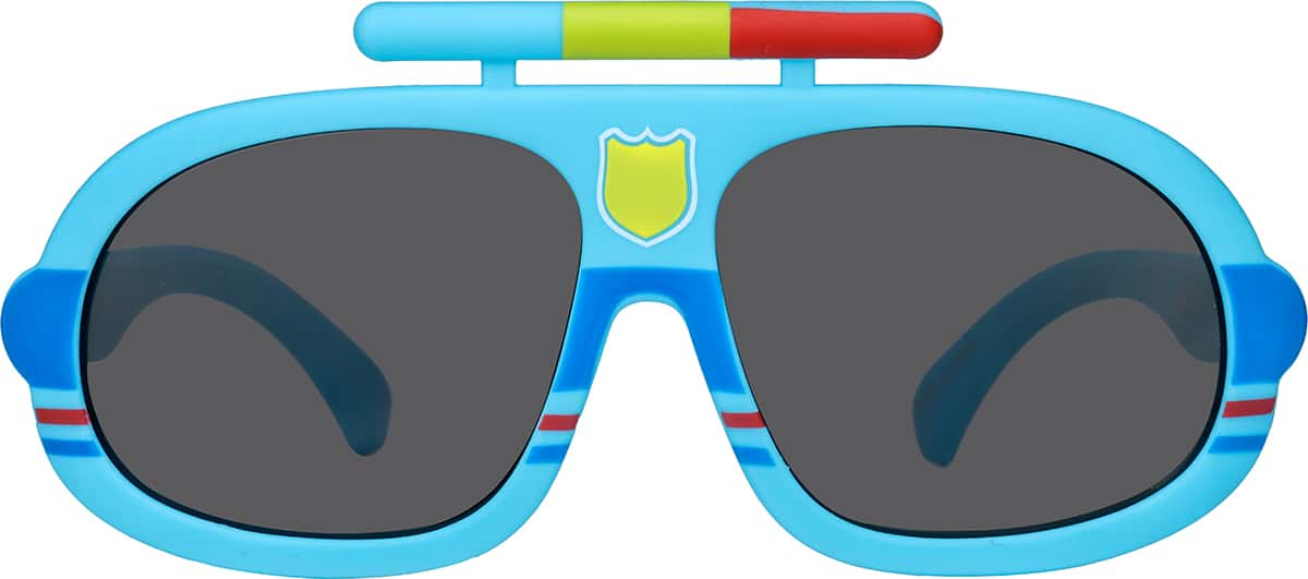 Front view of Kids' Aviator Sunglasses T01691612 in Blue