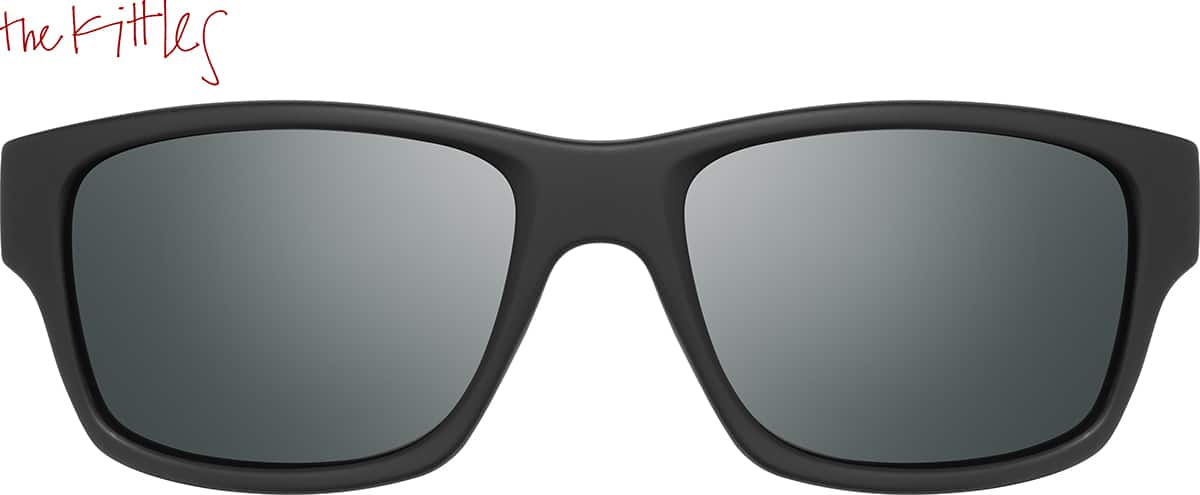 Front view of Rectangle Sunglasses T01722111 in Black