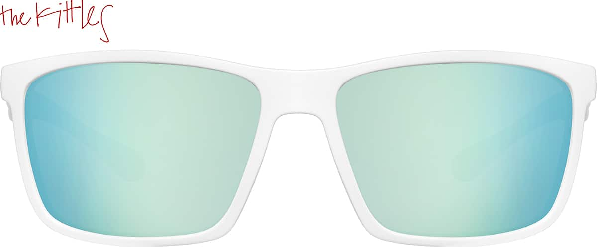 Front view of Rectangle Sunglasses T01733016 in White