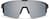 Front view of Wrap-Around Shield Sunglasses T01762111 in Black with Silver Mirror thumbnail