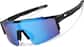Angle view of Wrap-Around Shield Sunglasses T01762116 in Black with Blue Mirror thumbnail