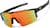 Angle view of Wrap-Around Shield Sunglasses T01762118 in Black with Gold Mirror thumbnail