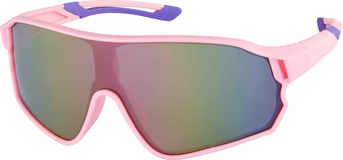 Angle view of Aviator Polarized Sunglasses T01781919 in Pink