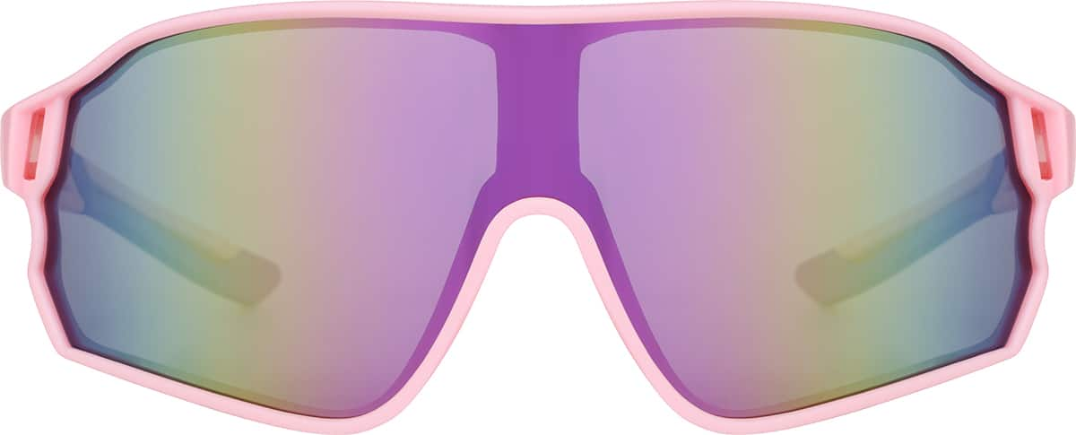 Front view of Aviator Polarized Sunglasses T01781919 in Pink