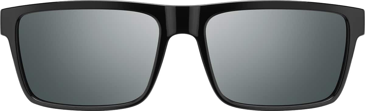 Front view of Rectangle Sunglasses T01802111 in Black