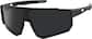 Angle view of Wrap-Around Polarized Sport Sunglasses T01812112 in Black thumbnail