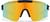 Front view of Wrap-Around Shield Sunglasses T01852118 in Black with Gold Mirror thumbnail