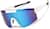 Angle view of Wrap-Around Shield Sunglasses T01853016 in White with Blue Mirror thumbnail