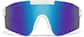 Front view of Wrap-Around Shield Sunglasses T01853016 in White with Blue Mirror thumbnail