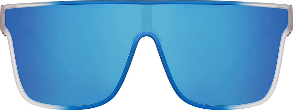 Front view of Square Polarized Sunglasses T01891616 in Blue