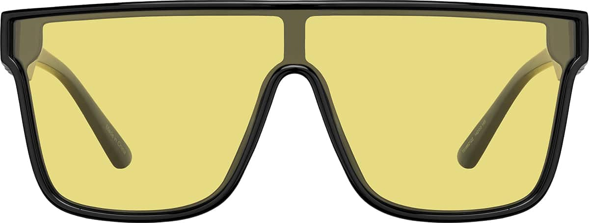 Front view of Square Polarized Sunglasses T01892122 in Black