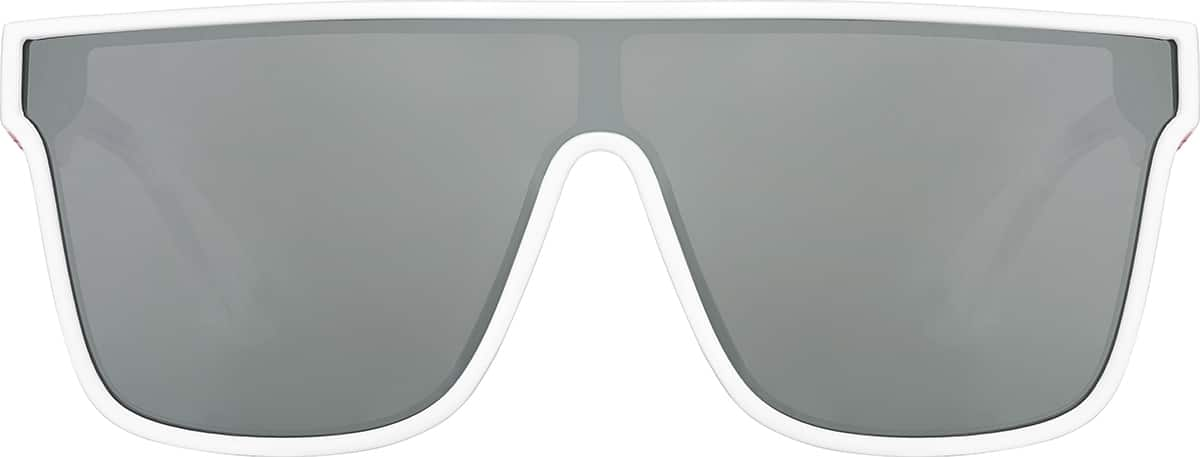 Front view of Square Polarized Sunglasses T01893011 in White