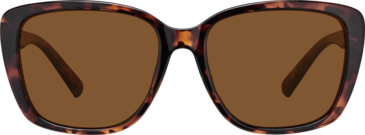 Front view of Rectangle Sunglasses T01912515 in Tortoiseshell