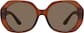 Front view of Geometric Sunglasses T01921515 in Brown thumbnail