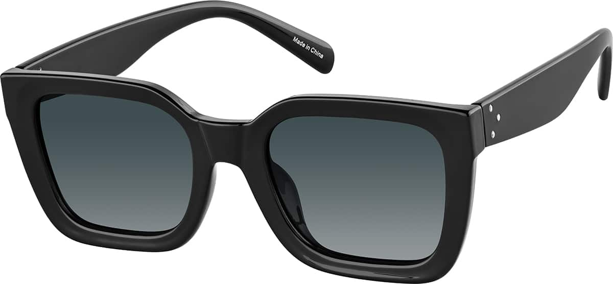 Angle view of Rectangle Sunglasses T01942112 in Black