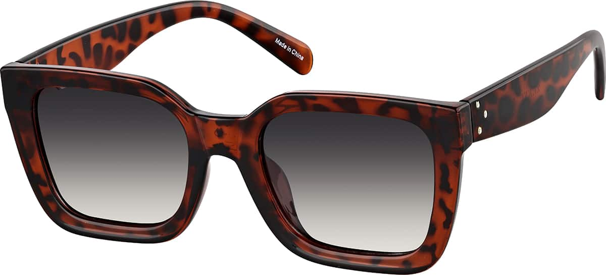 Angle view of Rectangle Sunglasses T01942516 in Tortoiseshell