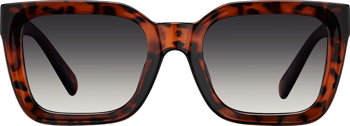 Front view of Rectangle Sunglasses T01942516 in Tortoiseshell