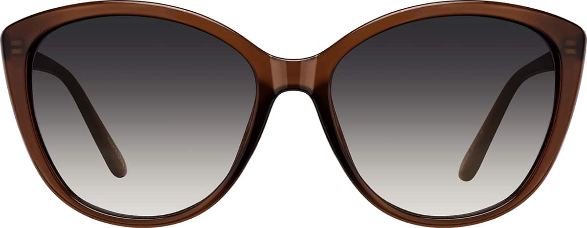 Front view of Cat-Eye Sunglasses T01971515 in Brown