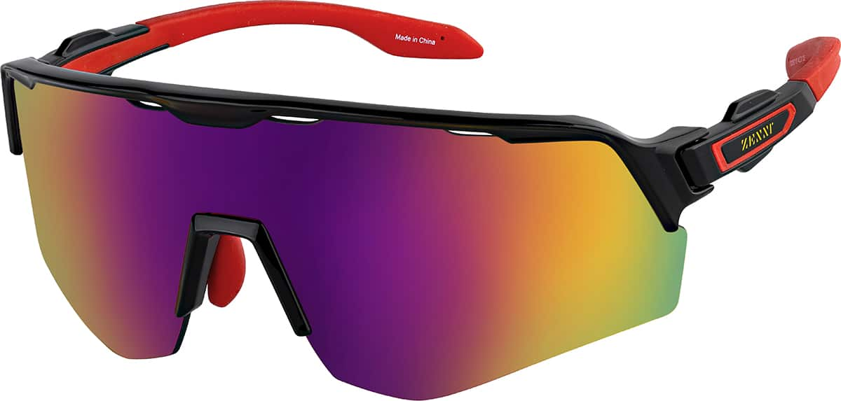 Angle view of Sport Polarized Sunglasses T02052118 in Black