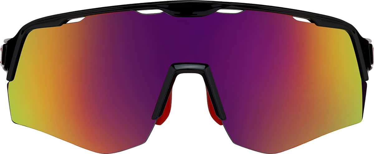 Front view of Sport Polarized Sunglasses T02052118 in Black