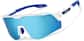 Angle view of Wrap-Around Shield Sunglasses T02053016 in White with Sky Blue Mirror thumbnail