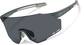 Angle view of Wrap-Around Shield Sunglasses T02061612 in Gray with Gray Lens thumbnail