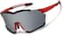 Wrap-Around Shield Sunglasses T02061811 in Red with Silver Mirror