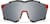 Front view of Wrap-Around Shield Sunglasses T02061811 in Red with Silver Mirror thumbnail