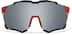 Wrap-Around Shield Sunglasses T02061811 in Red with Silver Mirror