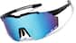 Angle view of Wrap-Around Shield Sunglasses T02062116 in Black with Sky Blue  Mirror thumbnail