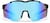 Front view of Wrap-Around Shield Sunglasses T02062116 in Black with Sky Blue  Mirror thumbnail