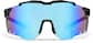 Front view of Wrap-Around Shield Sunglasses T02062116 in Black with Sky Blue  Mirror thumbnail