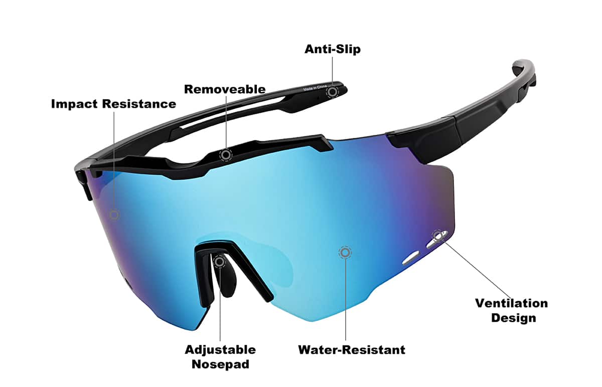 Image of Wrap-Around Shield Sunglasses
