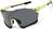 Angle view of Wrap-Around Shield Sunglasses T02062212 in Chartreuse with Gray Lens thumbnail
