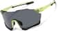 Angle view of Wrap-Around Shield Sunglasses T02062212 in Chartreuse with Gray Lens thumbnail