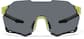 Front view of Wrap-Around Shield Sunglasses T02062212 in Chartreuse with Gray Lens thumbnail