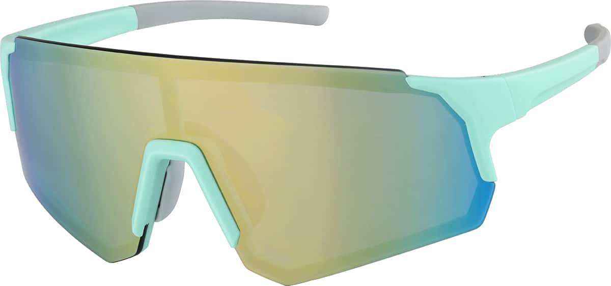 Angle view of Sport Polarized Sunglasses T02071619 in Green