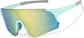 Angle view of Wrap-Around Sports Sunglasses T02071619 in Teal with Gold Mirror thumbnail