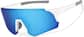 Angle view of Wrap-Around Sports Sunglasses T02073016 in White with Blue Mirror thumbnail