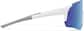 Side view of Wrap-Around Sports Sunglasses T02073016 in White with Blue Mirror thumbnail
